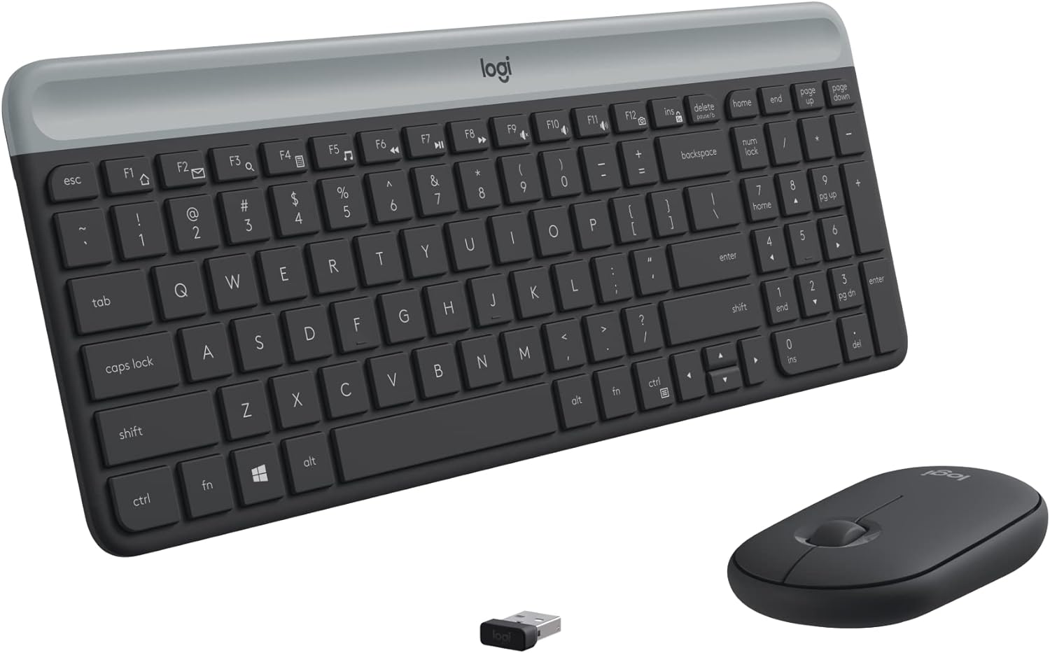 Logitech MK470 Slim Wireless Combo Teclado Compacto y Ratón - Grafito