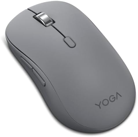 Ratón Lenovo Yoga Bluetooth silencioso, ajuste DPI de 3 niveles, vida útil de la batería de 36 meses, Bluetooth 5.3, emparejamiento de 3 dispositivos